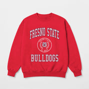 FRESNO STATE BULLDOGS PRIME PLAY PREMIUM FLEECE DROP SHOULDER CREWNECK PULLOVER