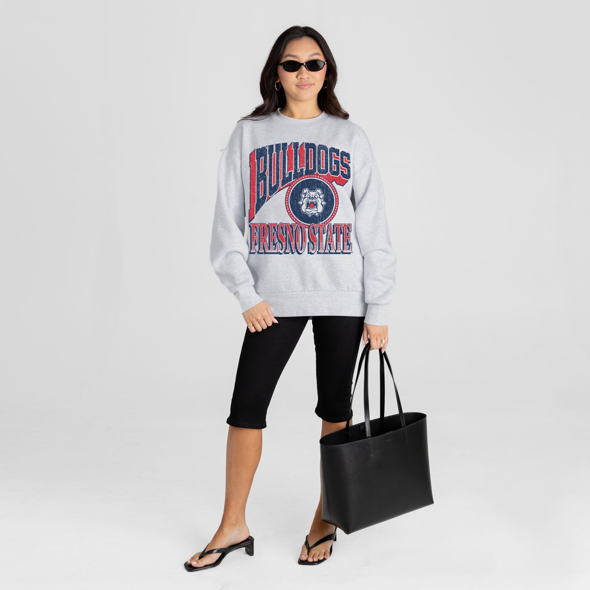FRESNO STATE BULLDOGS GAME ON PREMIUM FLEECE DROP SHOULDER CREWNECK PULLOVER