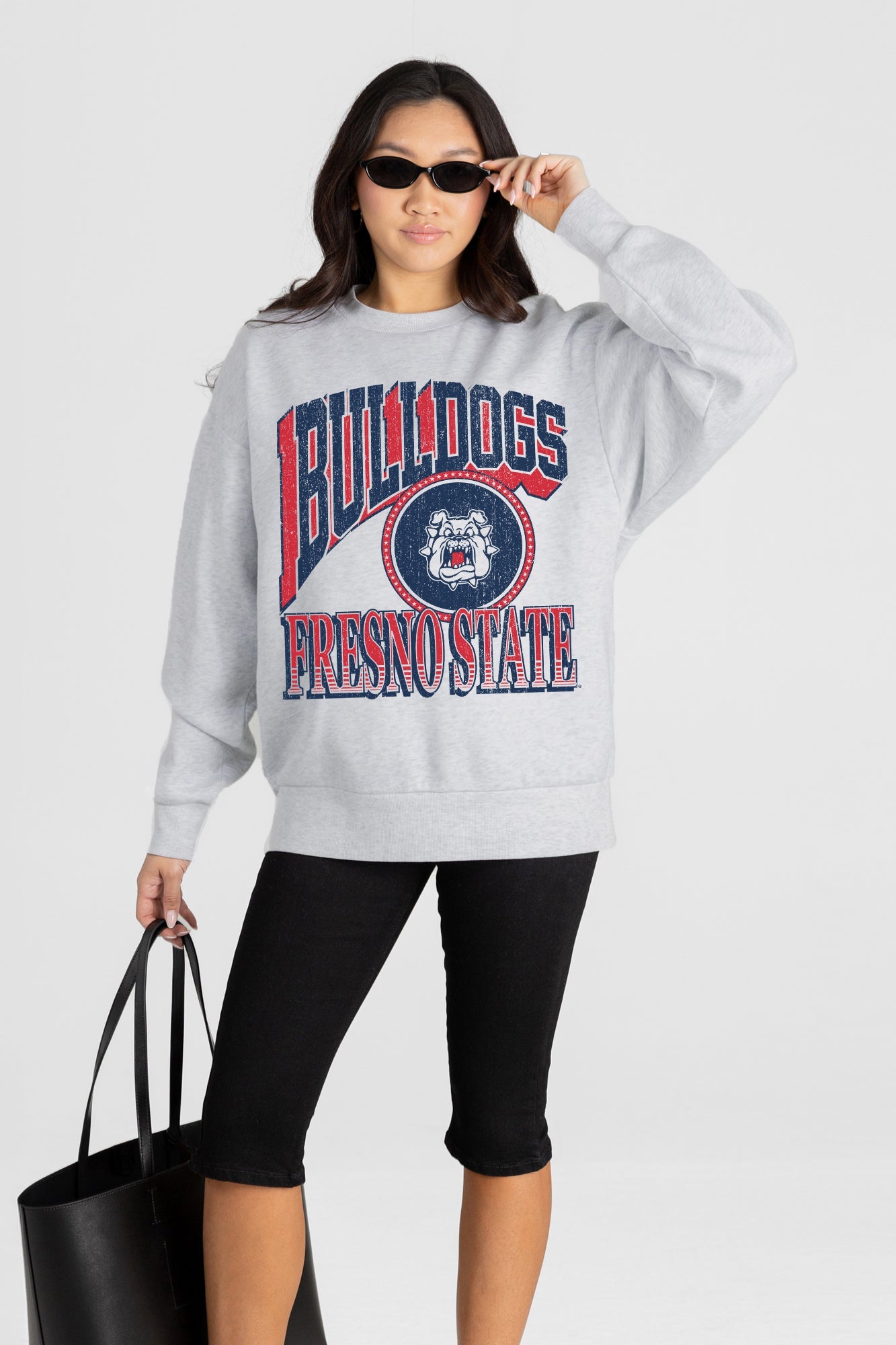 FRESNO STATE BULLDOGS GAME ON PREMIUM FLEECE DROP SHOULDER CREWNECK PULLOVER