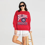 FRESNO STATE BULLDOGS MAIN CHARACTER PREMIUM FLEECE DROP SHOULDER CREWNECK PULLOVER