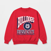 FRESNO STATE BULLDOGS MAIN CHARACTER PREMIUM FLEECE DROP SHOULDER CREWNECK PULLOVER