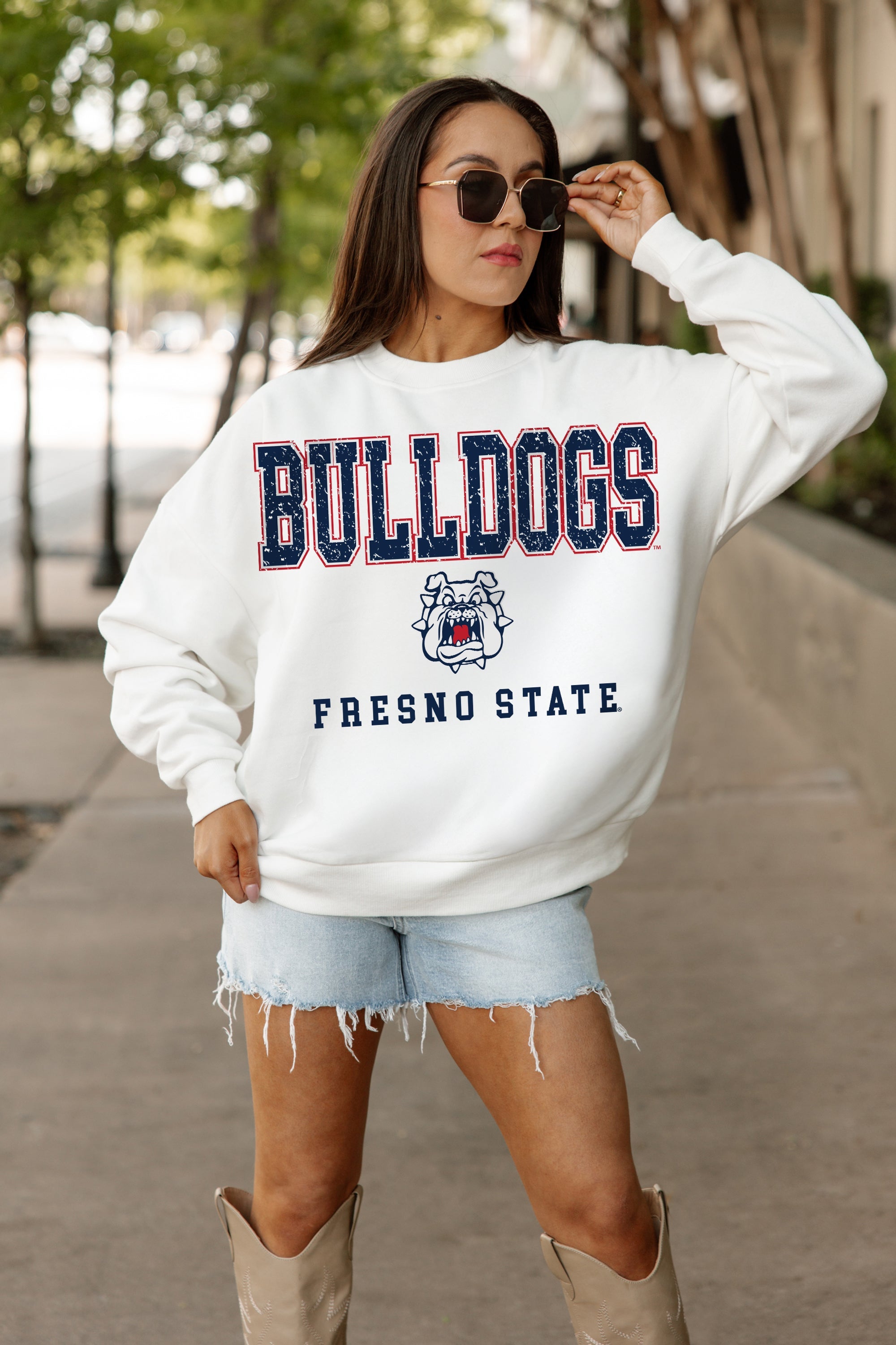 FRESNO STATE BULLDOGS FREESTYLE PREMIUM FLEECE CREWNECK PULLOVER