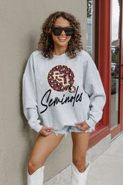 FLORIDA STATE SEMINOLES GOING WILD PREMIUM FLEECE DROP SHOULDER CREWNECK PULLOVER