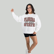 FLORIDA STATE SEMINOLES FADED FORMATION PREMIUM FLEECE DROP SHOULDER CREWNECK PULLOVER