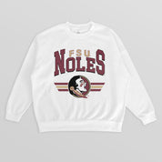 FLORIDA STATE SEMINOLES SWIFT STRIKE PREMIUM FLEECE DROP SHOULDER CREWNECK PULLOVER