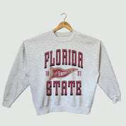 FLORIDA STATE SEMINOLES PENNANT PRIDE PREMIUM FLEECE DROP SHOULDER CREWNECK PULLOVER