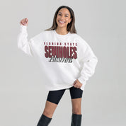 FLORIDA STATE SEMINOLES ALUMNI ERA PREMIUM DROP SHOULDER FLEECE CREWNECK PULLOVER