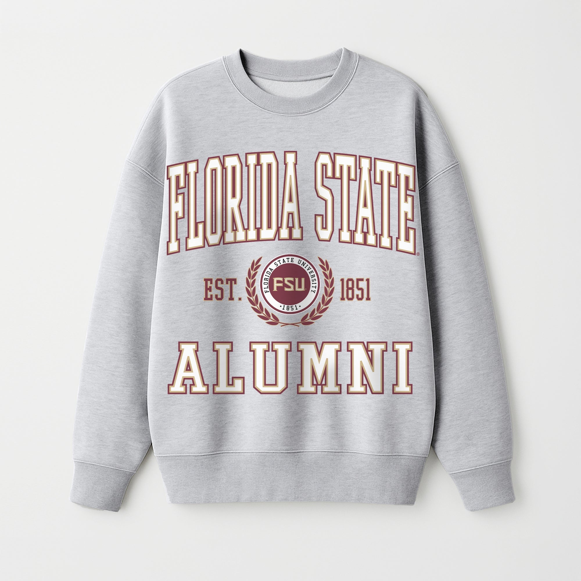 FLORIDA STATE SEMINOLES DEGREE UNLOCKED PREMIUM DROP SHOULDER FLEECE CREWNECK PULLOVER