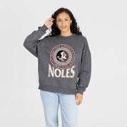 FLORIDA STATE SEMINOLES SATURDAY SEAL PREMIUM FLEECE DROP SHOULDER CREWNECK PULLOVER