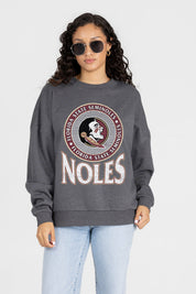 FLORIDA STATE SEMINOLES SATURDAY SEAL PREMIUM FLEECE DROP SHOULDER CREWNECK PULLOVER