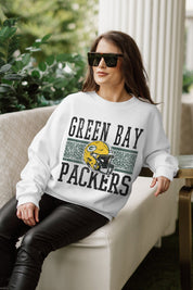 GREEN BAY PACKERS FAIR CATCH PREMIUM FLEECE DROP SHOULDER CREWNECK PULLOVER