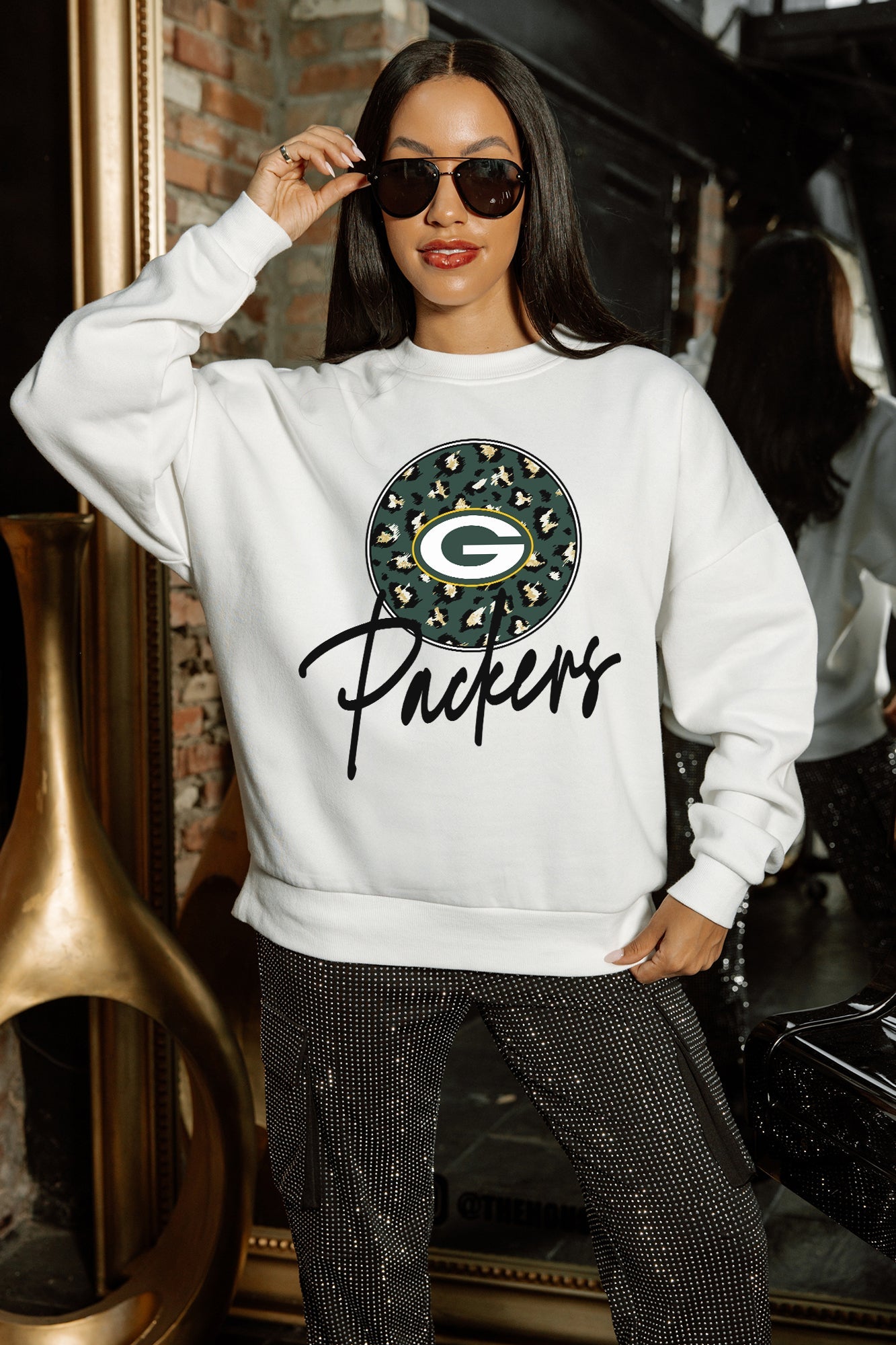 GREEN BAY PACKERS WILD BREAKTHROUGH PREMIUM FLEECE CREWNECK PULLOVER