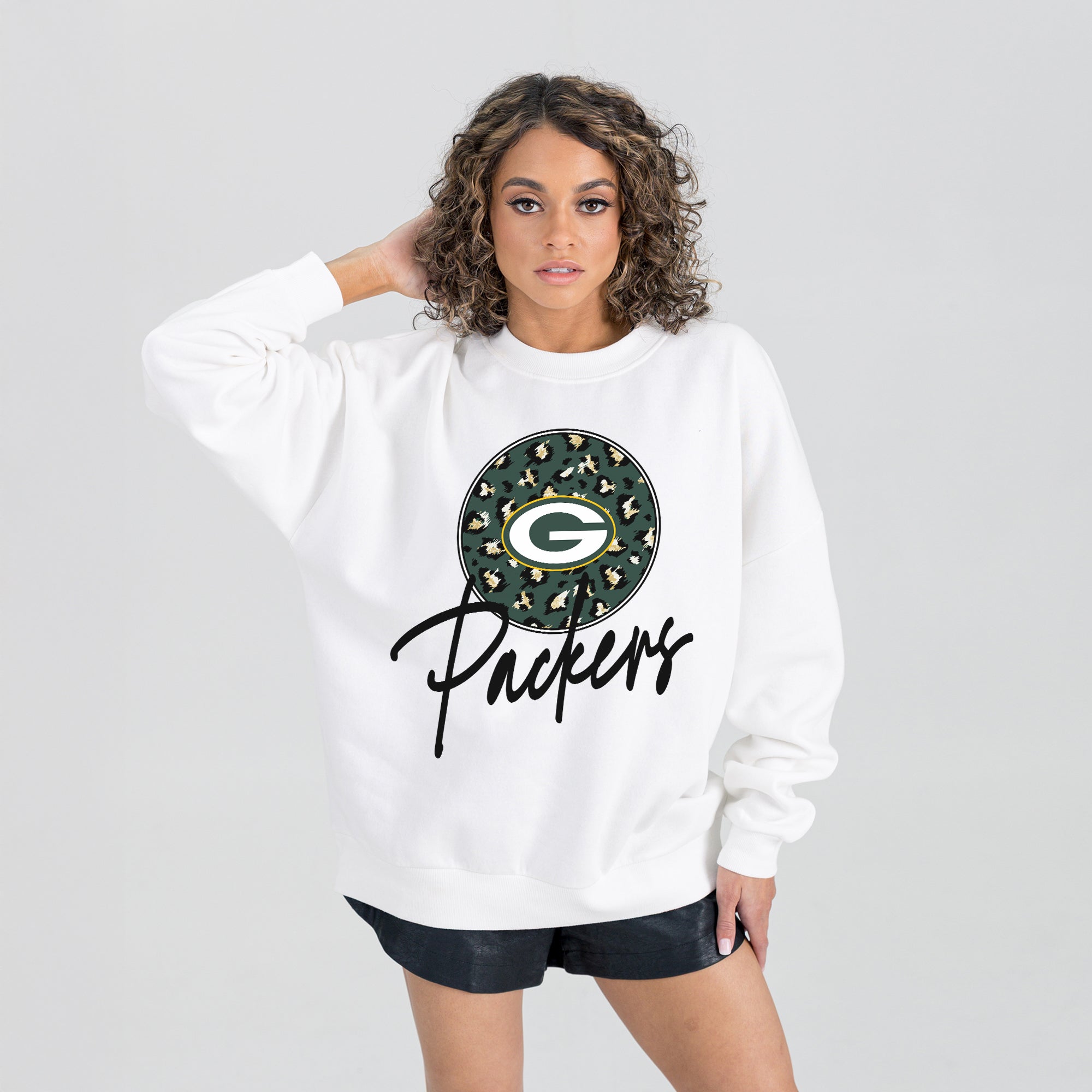 GREEN BAY PACKERS WILD BREAKTHROUGH PREMIUM FLEECE CREWNECK PULLOVER