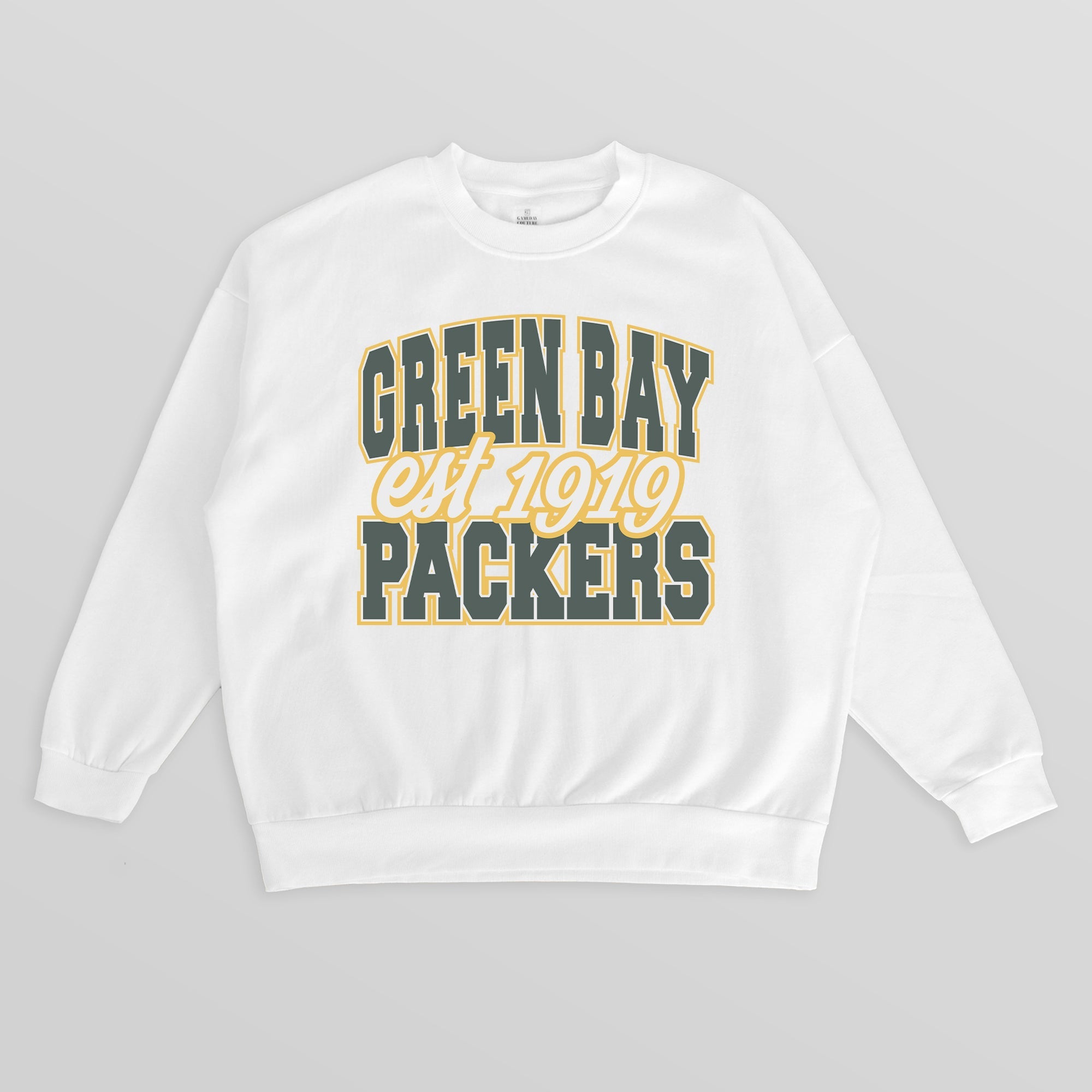 GREEN BAY PACKERS FADED FORMATION PREMIUM FLEECE CREWNECK PULLOVER