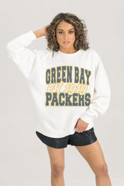 GREEN BAY PACKERS FADED FORMATION PREMIUM FLEECE CREWNECK PULLOVER