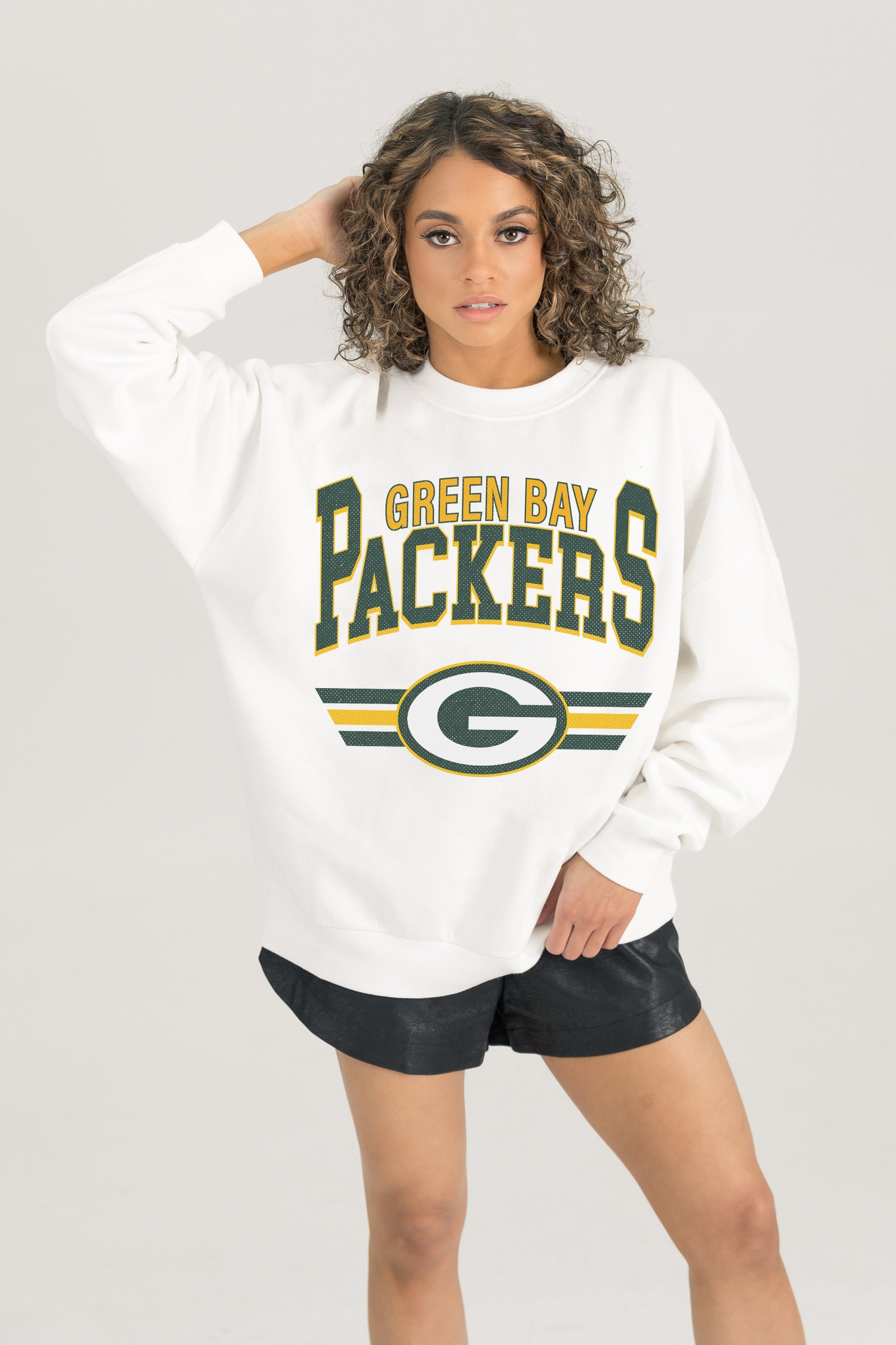 GREEN BAY PACKERS SWIFT STRIKE PREMIUM FLEECE CREWNECK PULLOVER