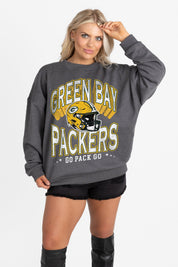 GREEN BAY PACKERS STAY COOL PREMIUM FLEECE CREWNECK PULLOVER BY RANDI MAHOMES