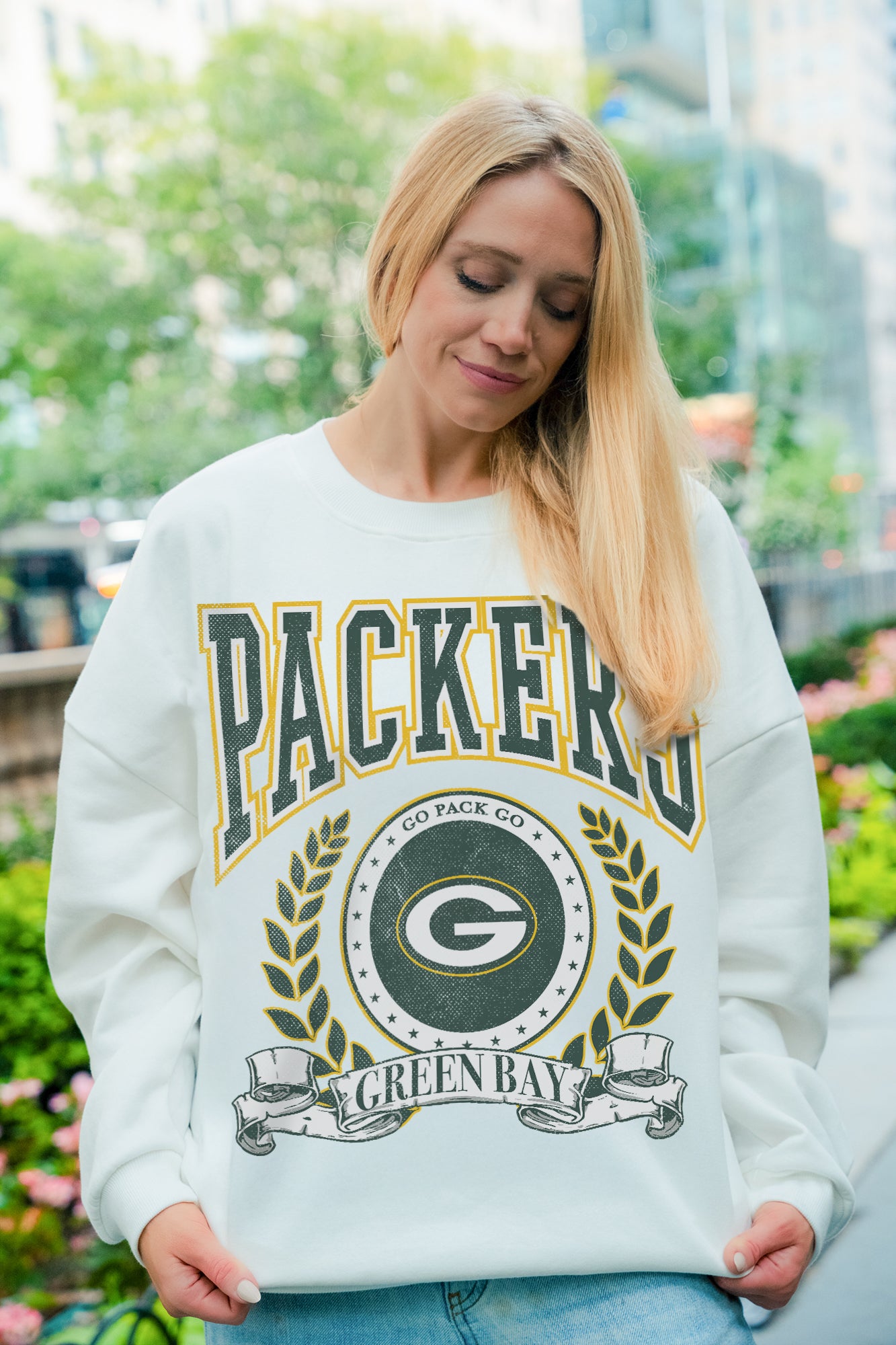 GREEN BAY PACKERS STAY COOL PREMIUM FLEECE CREWNECK PULLOVER