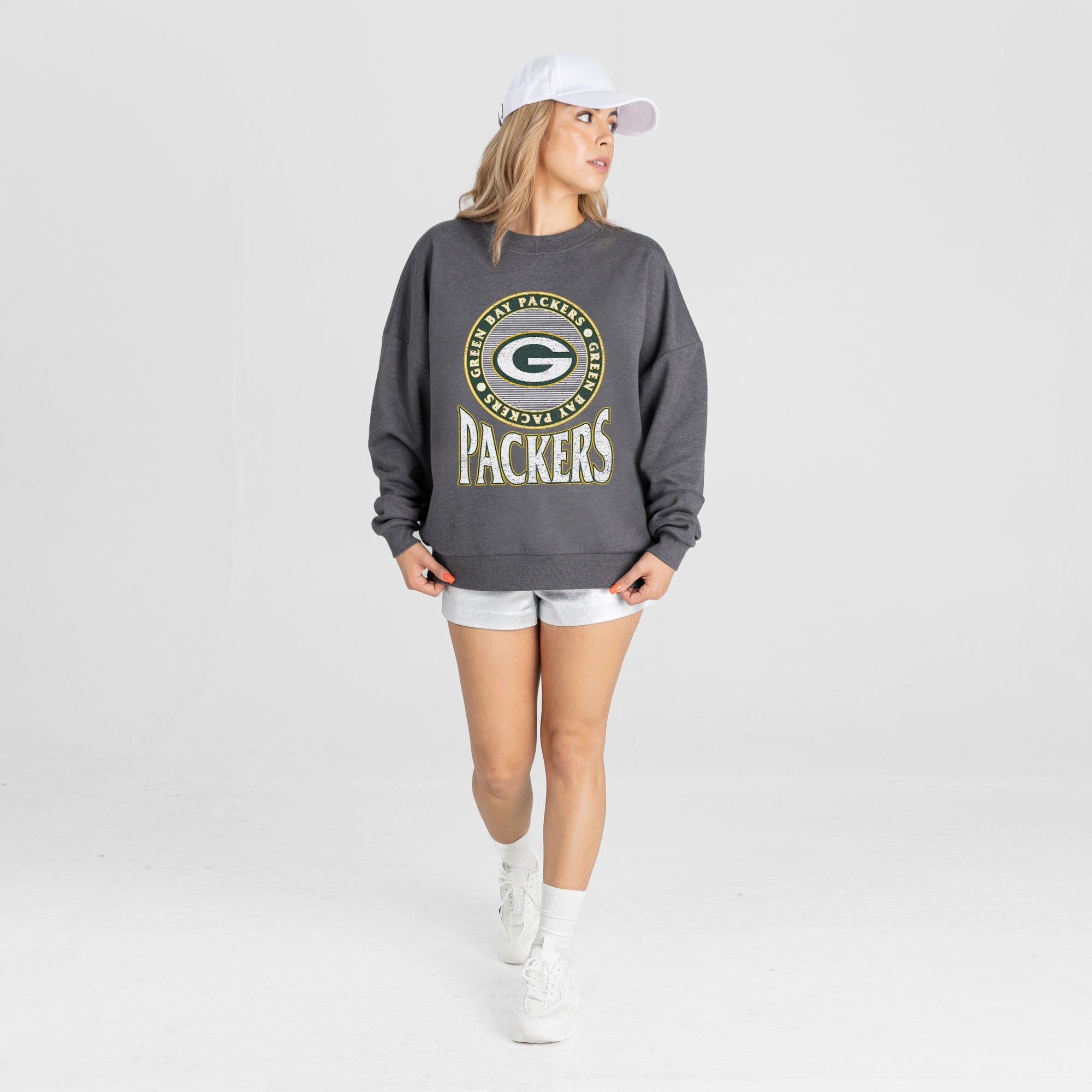 GREEN BAY PACKERS SATURDAY SEAL PREMIUM FLEECE DROP SHOULDER CREWNECK PULLOVER