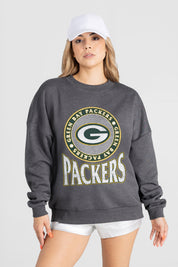 GREEN BAY PACKERS SATURDAY SEAL PREMIUM FLEECE DROP SHOULDER CREWNECK PULLOVER