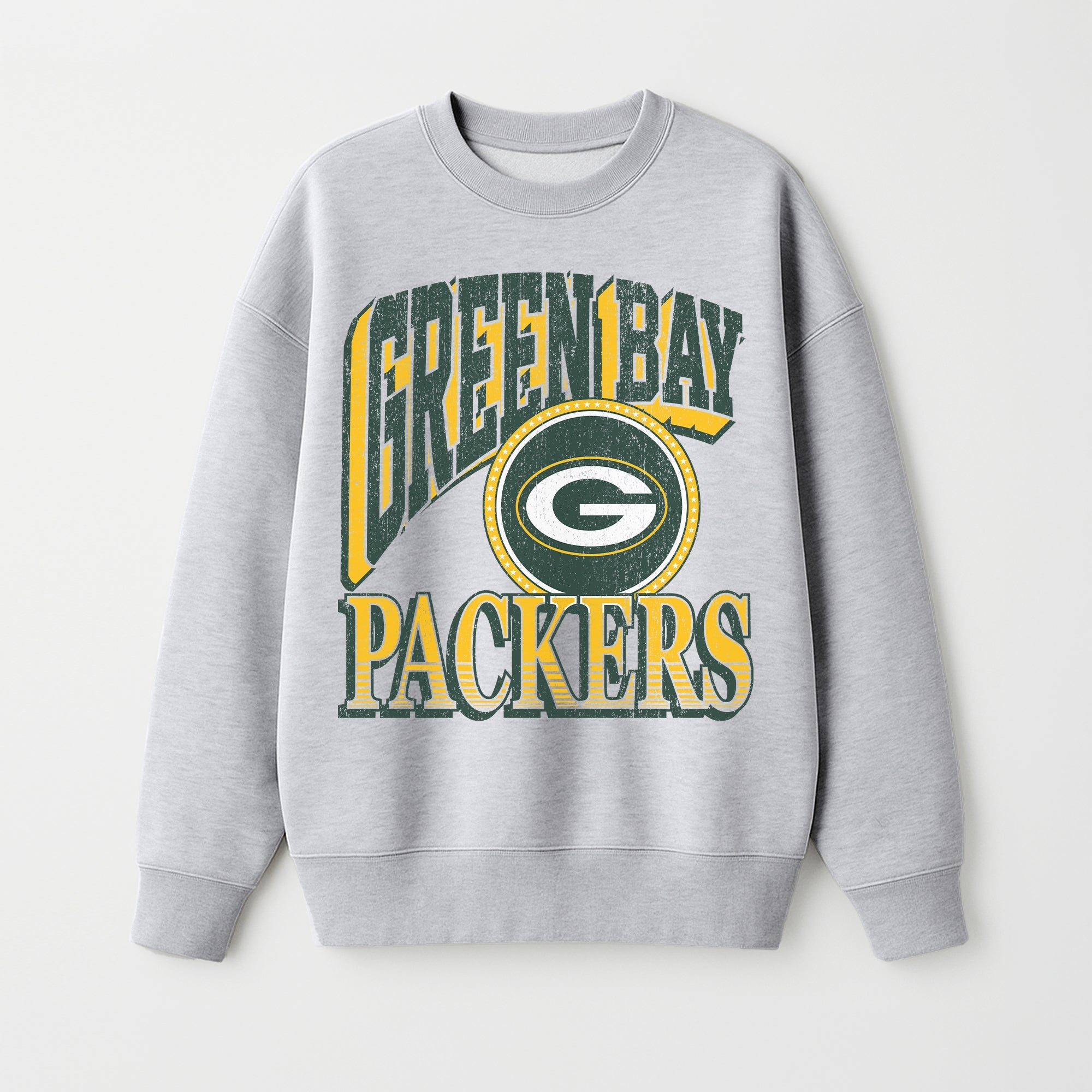 GREEN BAY PACKERS GAME ON PREMIUM FLEECE DROP SHOULDER CREWNECK PULLOVER