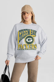GREEN BAY PACKERS GAME ON PREMIUM FLEECE DROP SHOULDER CREWNECK PULLOVER