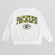 GREEN BAY PACKERS SWEET PLAY PREMIUM FLEECE DROP SHOULDER CREWNECK PULLOVER