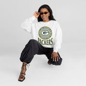 GREEN BAY PACKERS ENDZONE PREMIUM FLEECE DROP SHOULDER CREWNECK PULLOVER
