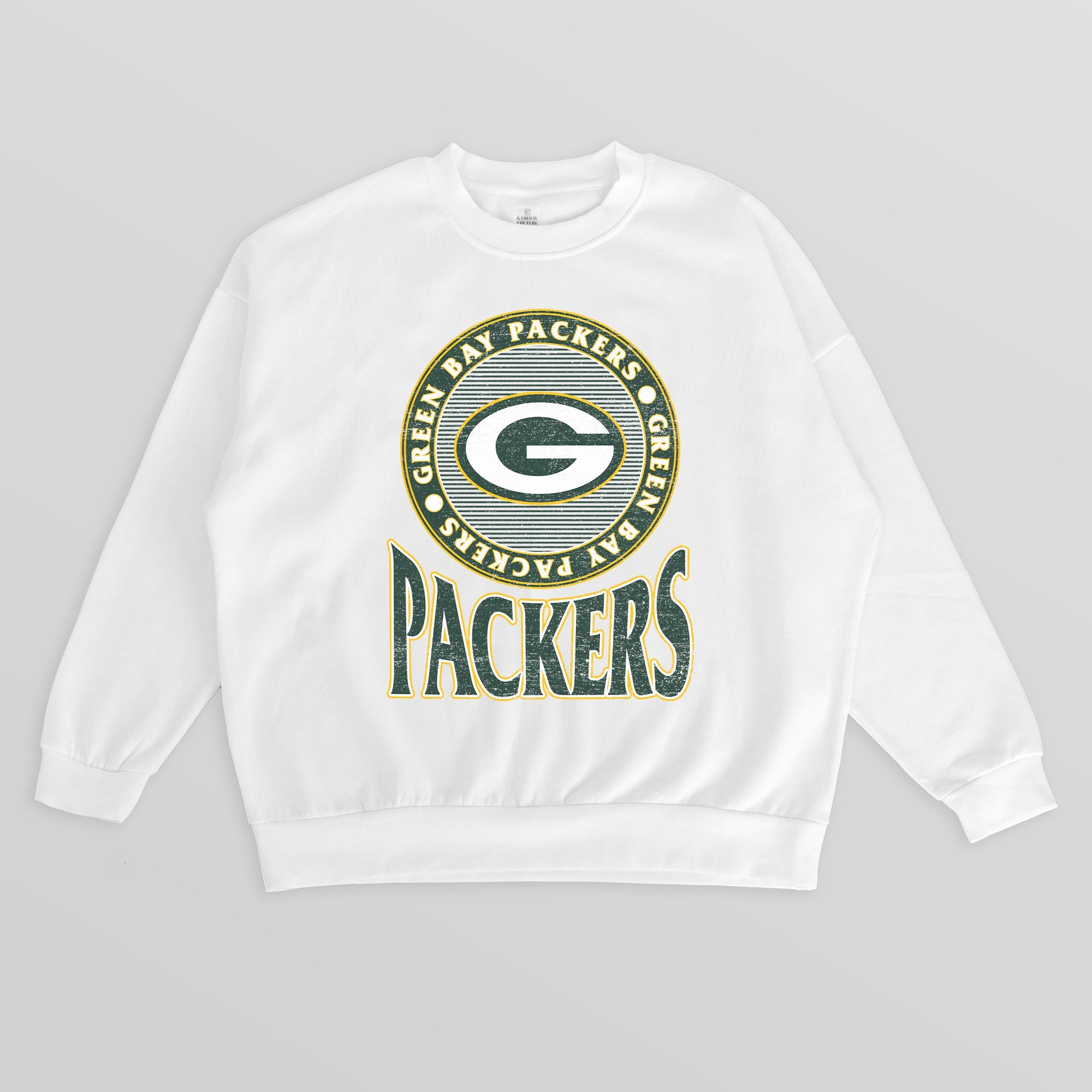 GREEN BAY PACKERS ENDZONE PREMIUM FLEECE DROP SHOULDER CREWNECK PULLOVER