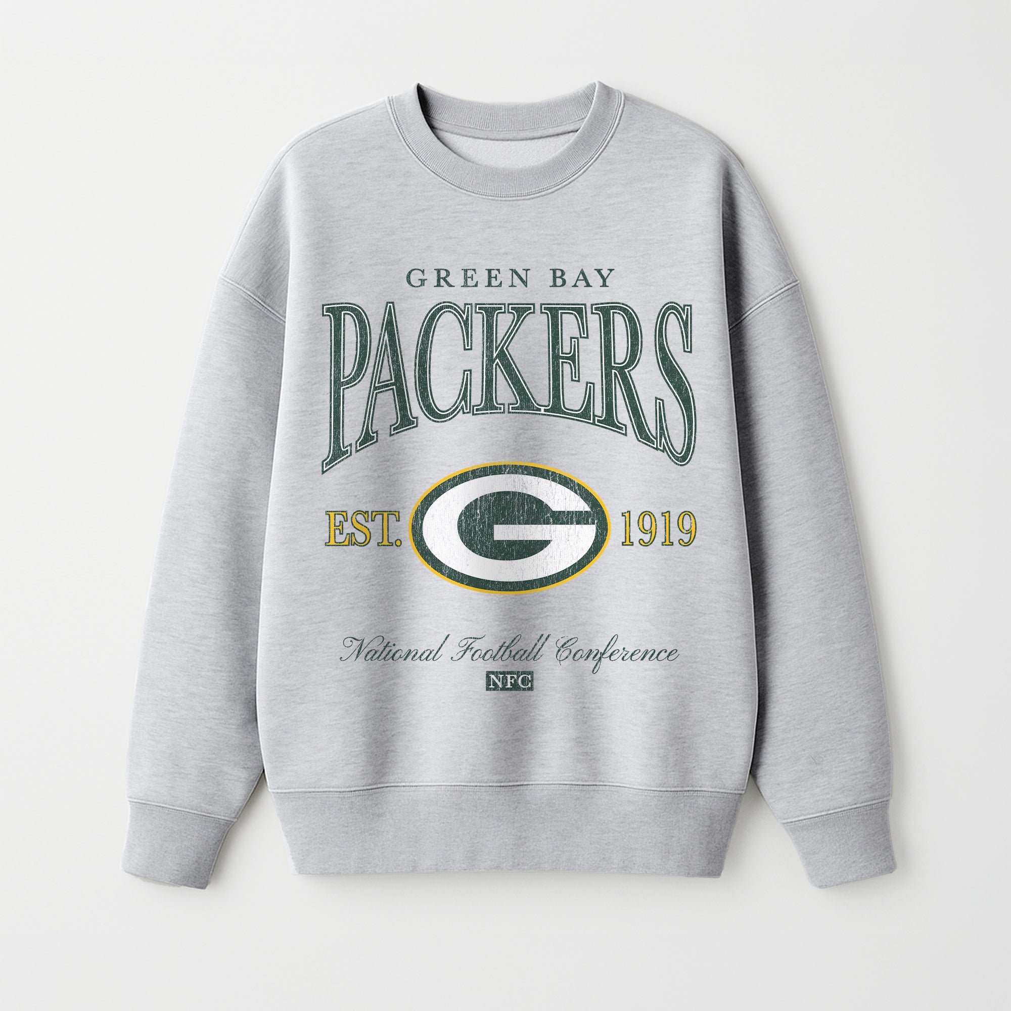 GREEN BAY PACKERS INSTANT CLASSIC PREMIUM FLEECE DROP SHOULDER CREWNECK PULLOVER