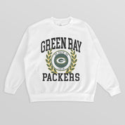 GREEN BAY PACKERS GOLD STANDARD PREMIUM FLEECE DROP SHOULDER CREWNECK PULLOVER