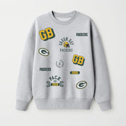 GREEN BAY PACKERS ALL IN REPEAT PREMIUM FLEECE DROP SHOULDER CREWNECK PULLOVER