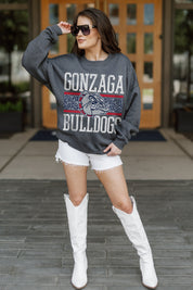 GONZAGA BULLDOGS WILD TAILGATE PREMIUM FLEECE DROP SHOULDER CREWNECK PULLOVER