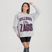 GONZAGA BULLDOGS FIERCE FOCUS PREMIUM FLEECE DROP SHOULDER CREWNECK PULLOVER