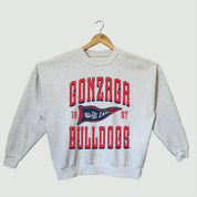 GONZAGA BULLDOGS PENNANT PRIDE PREMIUM FLEECE DROP SHOULDER CREWNECK PULLOVER