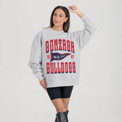 GONZAGA BULLDOGS PENNANT PRIDE PREMIUM FLEECE DROP SHOULDER CREWNECK PULLOVER