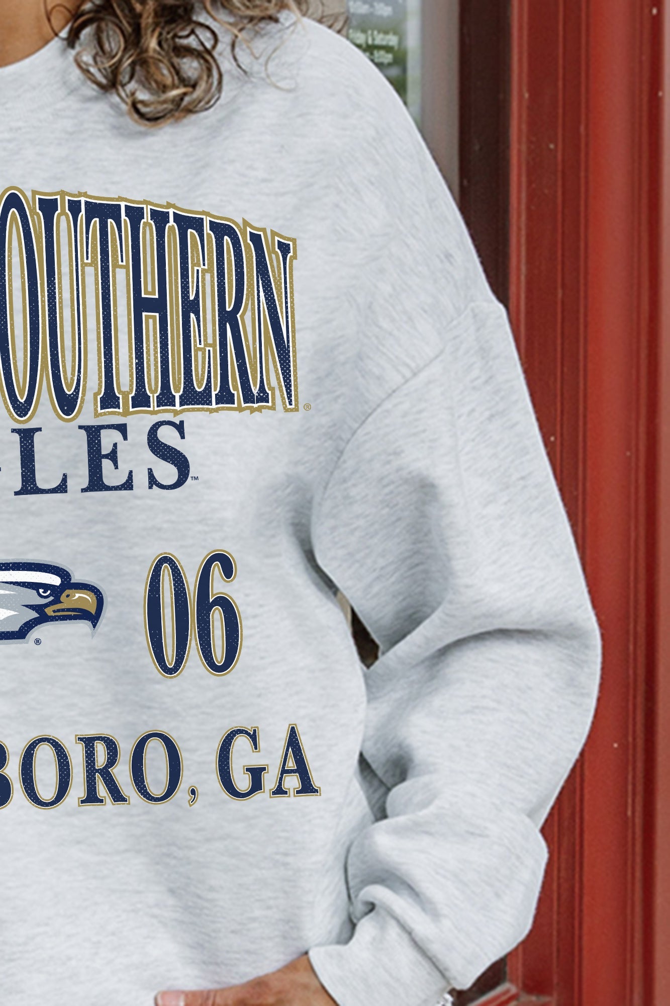 GEORGIA SOUTHERN EAGLES ALLEGIANCE PREMIUM FLEECE DROP SHOULDER CREWNECK PULLOVER