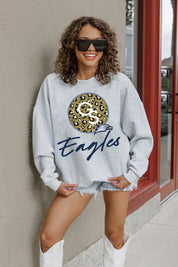 GEORGIA SOUTHERN EAGLES GOING WILD PREMIUM FLEECE DROP SHOULDER CREWNECK PULLOVER