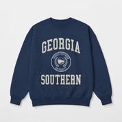 GEORGIA SOUTHERN EAGLES PRIME PLAY PREMIUM FLEECE DROP SHOULDER CREWNECK PULLOVER