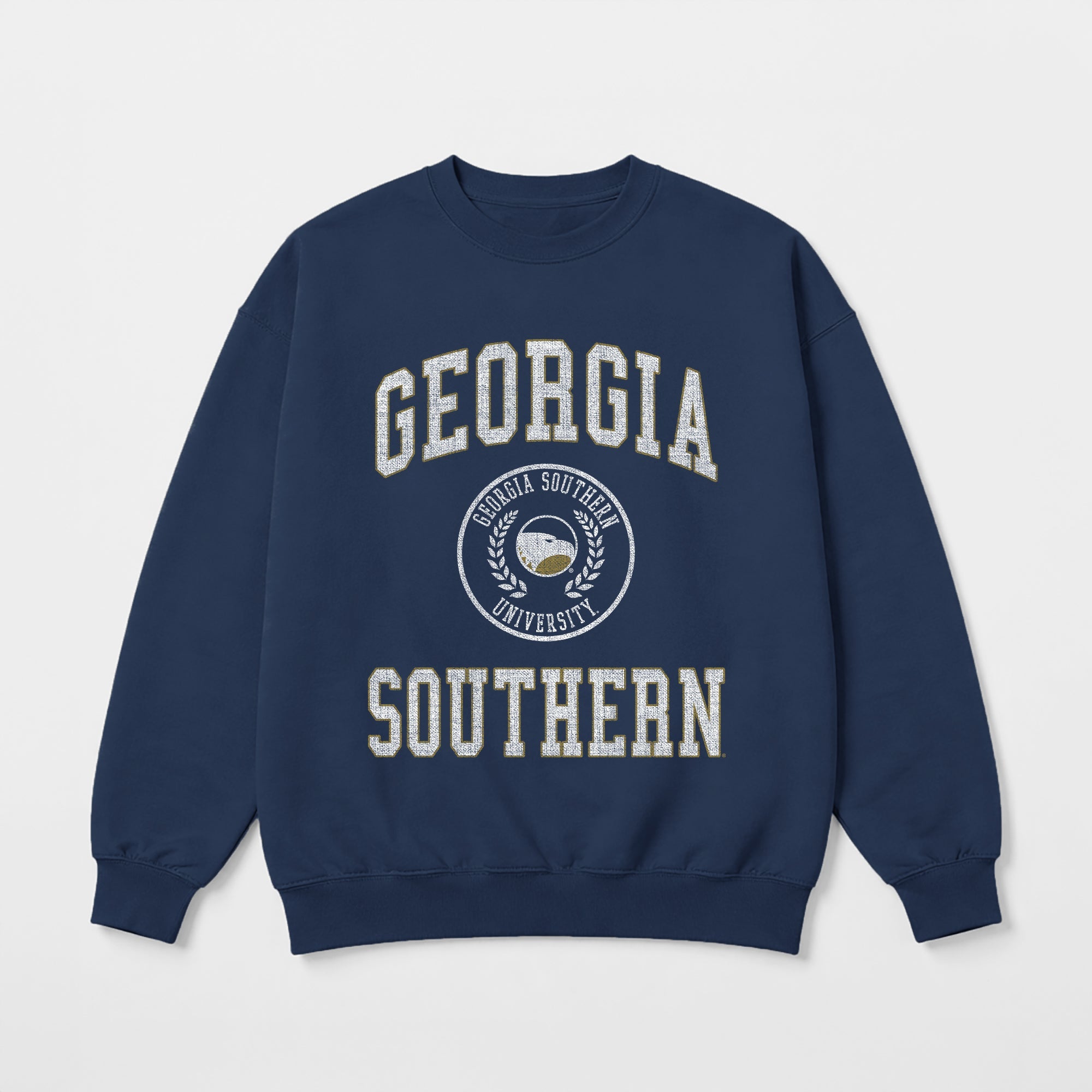 GEORGIA SOUTHERN EAGLES PRIME PLAY PREMIUM FLEECE DROP SHOULDER CREWNECK PULLOVER