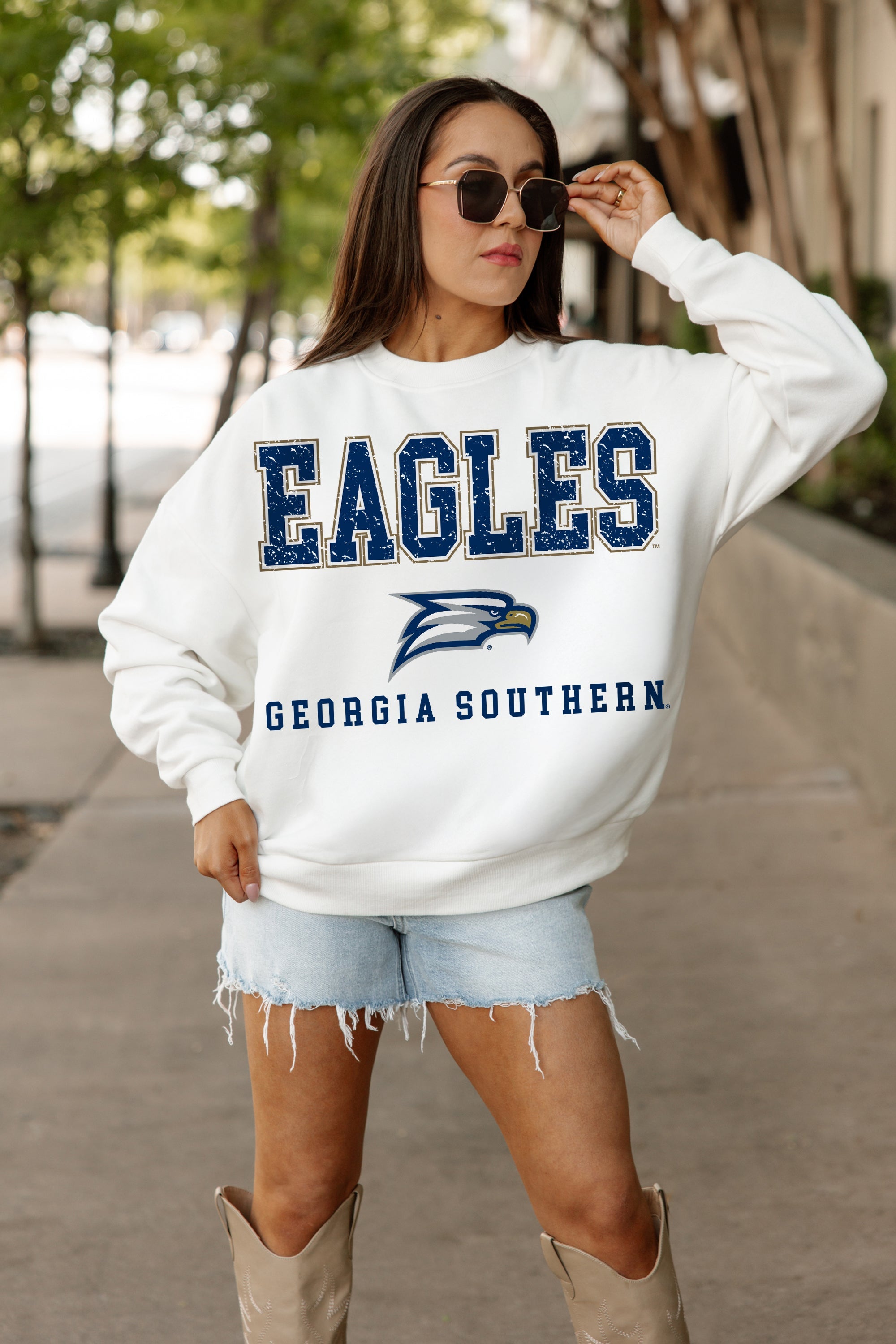 GEORGIA SOUTHERN EAGLES FREESTYLE PREMIUM FLEECE CREWNECK PULLOVER