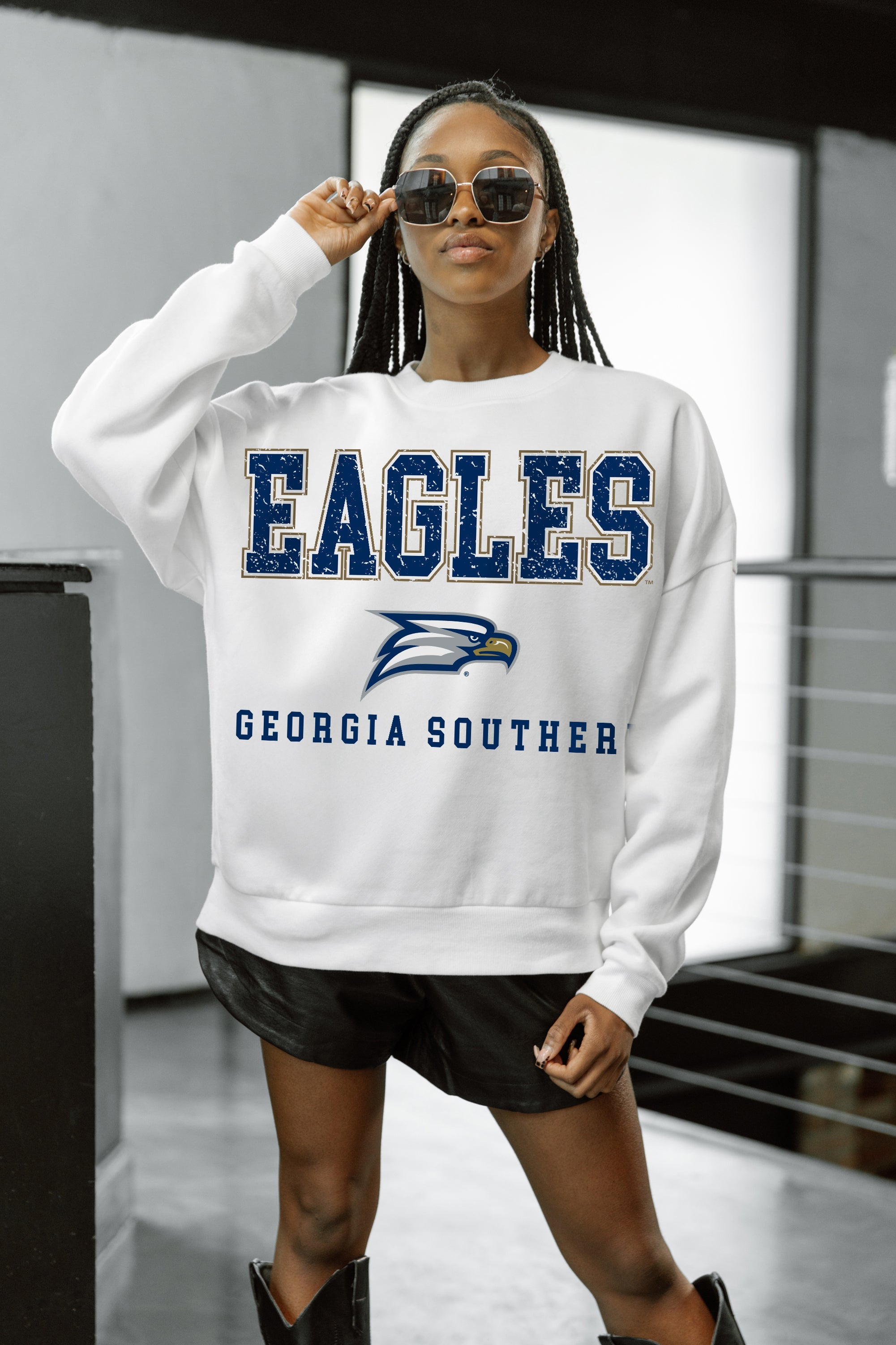 GEORGIA SOUTHERN EAGLES FREESTYLE PREMIUM FLEECE CREWNECK PULLOVER