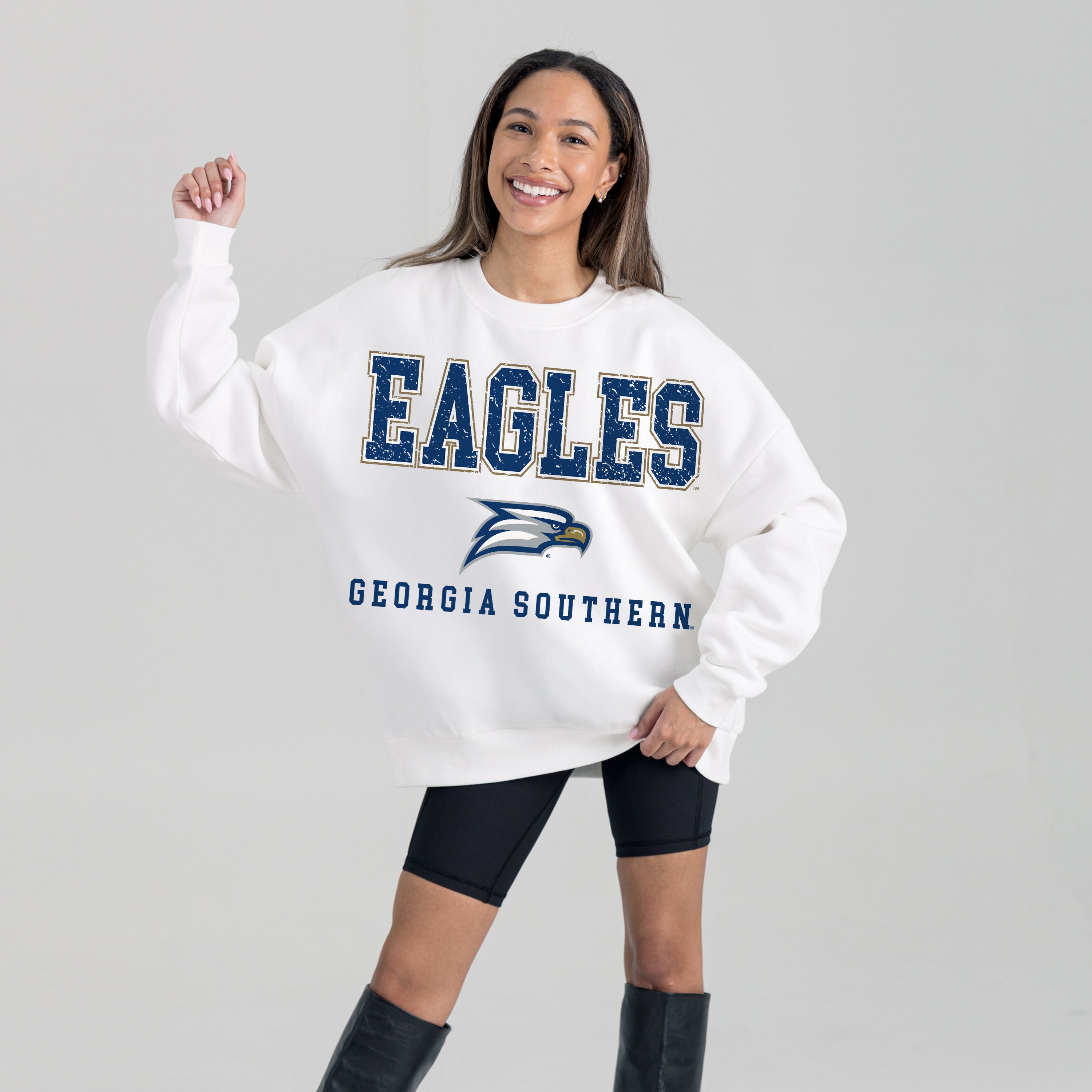 GEORGIA SOUTHERN EAGLES FREESTYLE PREMIUM FLEECE CREWNECK PULLOVER