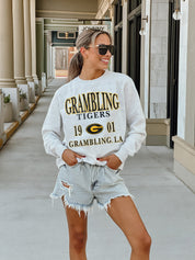 GRAMBLING STATE TIGERS ALLEGIANCE PREMIUM FLEECE DROP SHOULDER CREWNECK PULLOVER