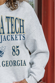 GEORGIA TECH YELLOW JACKETS ALLEGIANCE PREMIUM FLEECE DROP SHOULDER CREWNECK PULLOVER