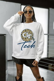 GEORGIA TECH YELLOW JACKETS WILD BREAKTHROUGH PREMIUM FLEECE CREWNECK PULLOVER