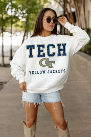 GEORGIA TECH YELLOW JACKETS FREESTYLE PREMIUM FLEECE CREWNECK PULLOVER