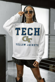 GEORGIA TECH YELLOW JACKETS FREESTYLE PREMIUM FLEECE CREWNECK PULLOVER