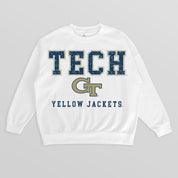 GEORGIA TECH YELLOW JACKETS FREESTYLE PREMIUM FLEECE CREWNECK PULLOVER