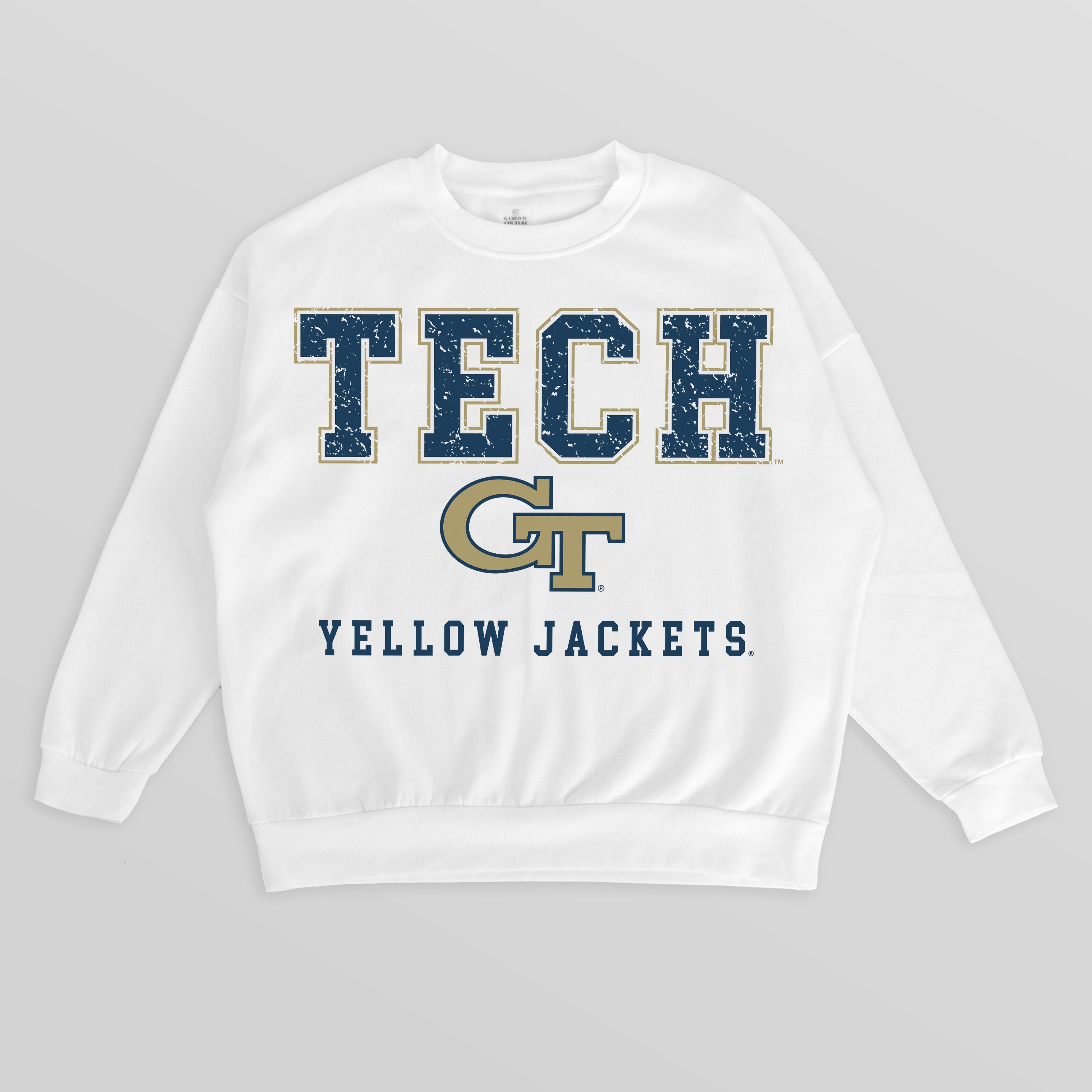 GEORGIA TECH YELLOW JACKETS FREESTYLE PREMIUM FLEECE CREWNECK PULLOVER
